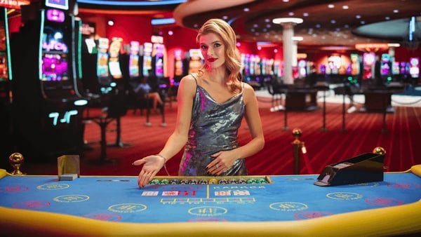 Tampilan dealer Sic Bo live di platform fair77 dengan tiga dadu dalam wadah kaca
